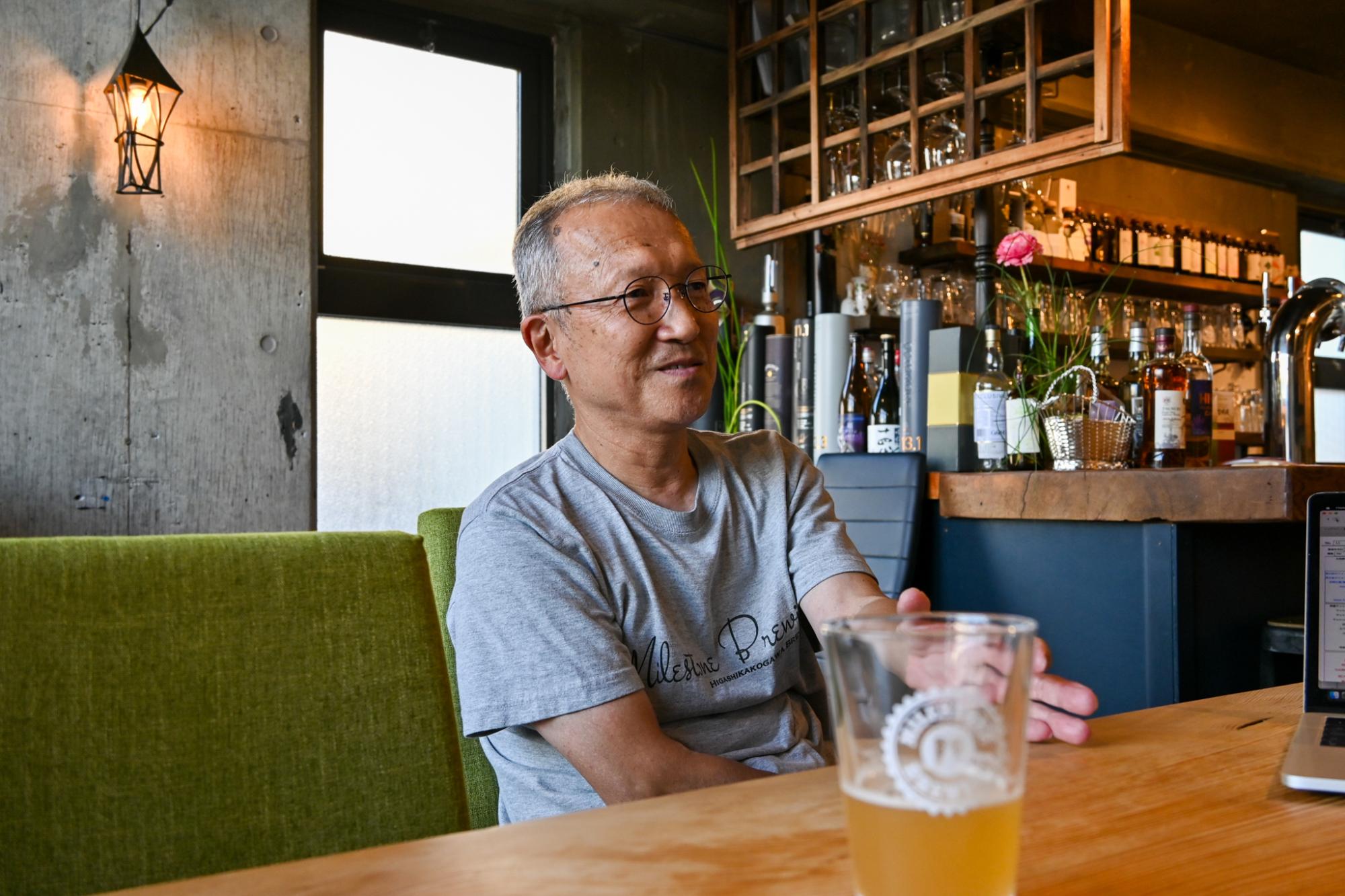 取材を受ける大西さん