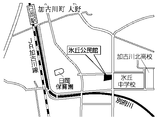 氷丘公民館(加古川町大野931番地)周辺地図のイラスト