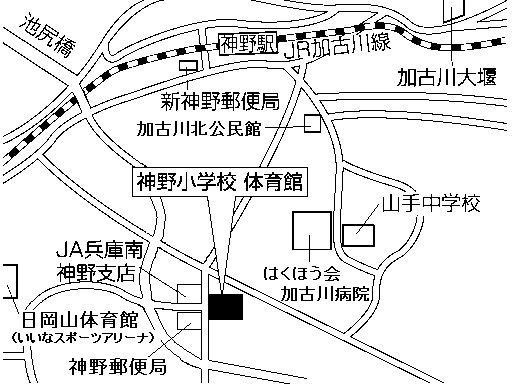 神野小学校体育館(神野町石守1043番地)周辺地図のイラスト