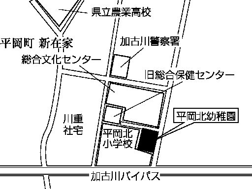 平岡北幼稚園(平岡町新在家1407番地の1)周辺地図のイラスト