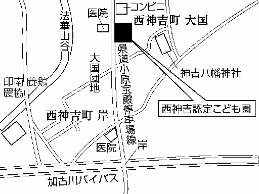 西神吉認定こども園(西神吉町大国675番地の2)周辺地図のイラスト