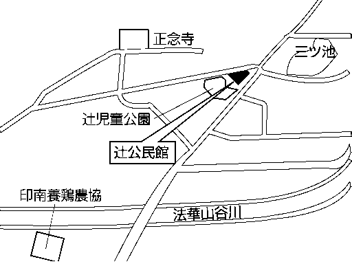 辻公民館(西神吉町304番地の2)周辺地図のイラスト