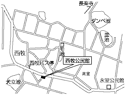 西牧公民館(志方町西牧39番地の3)周辺地図のイラスト