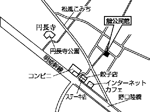 鵤公民館(野口町長砂1252番地の1)周辺地図のイラスト