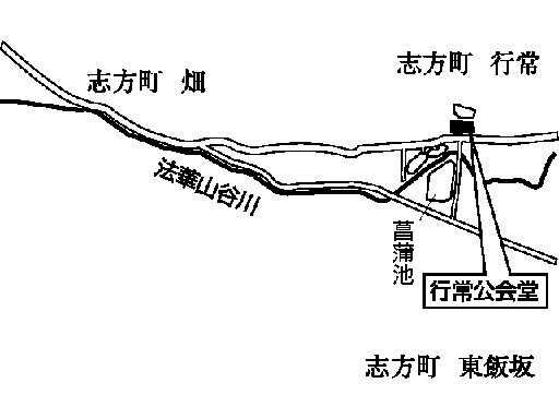 行常公会堂(志方町行常429番地の1)周辺地図のイラスト