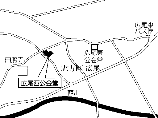 広尾西公会堂(志方町広尾1150番地の1)周辺地図のイラスト