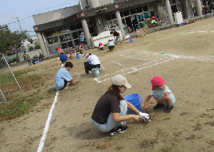 愛園ウィークに参加する親子