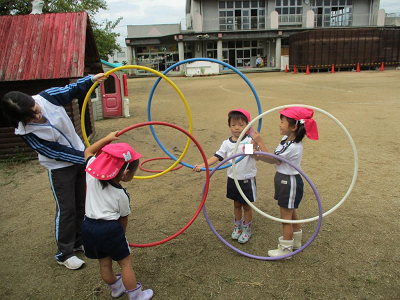 はな組フープで五輪の輪
