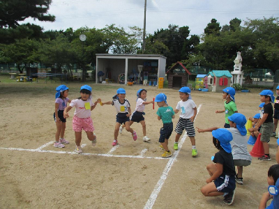 そら組リレーで遊ぶ