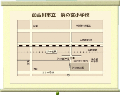 浜の宮小学校地図のイラスト