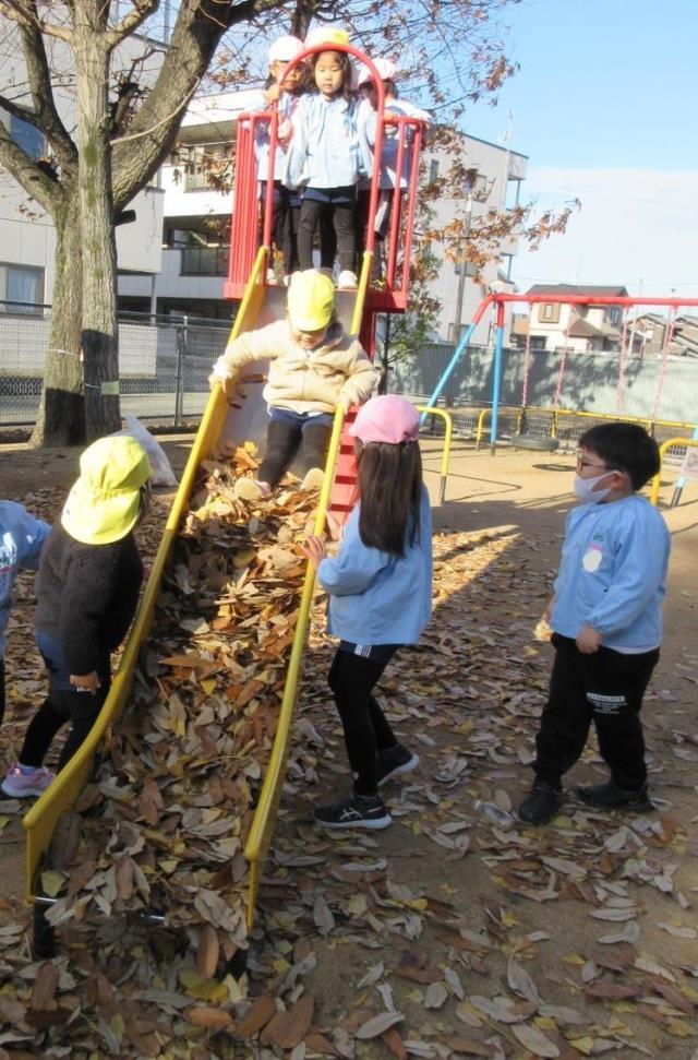 葉っぱの滑り台