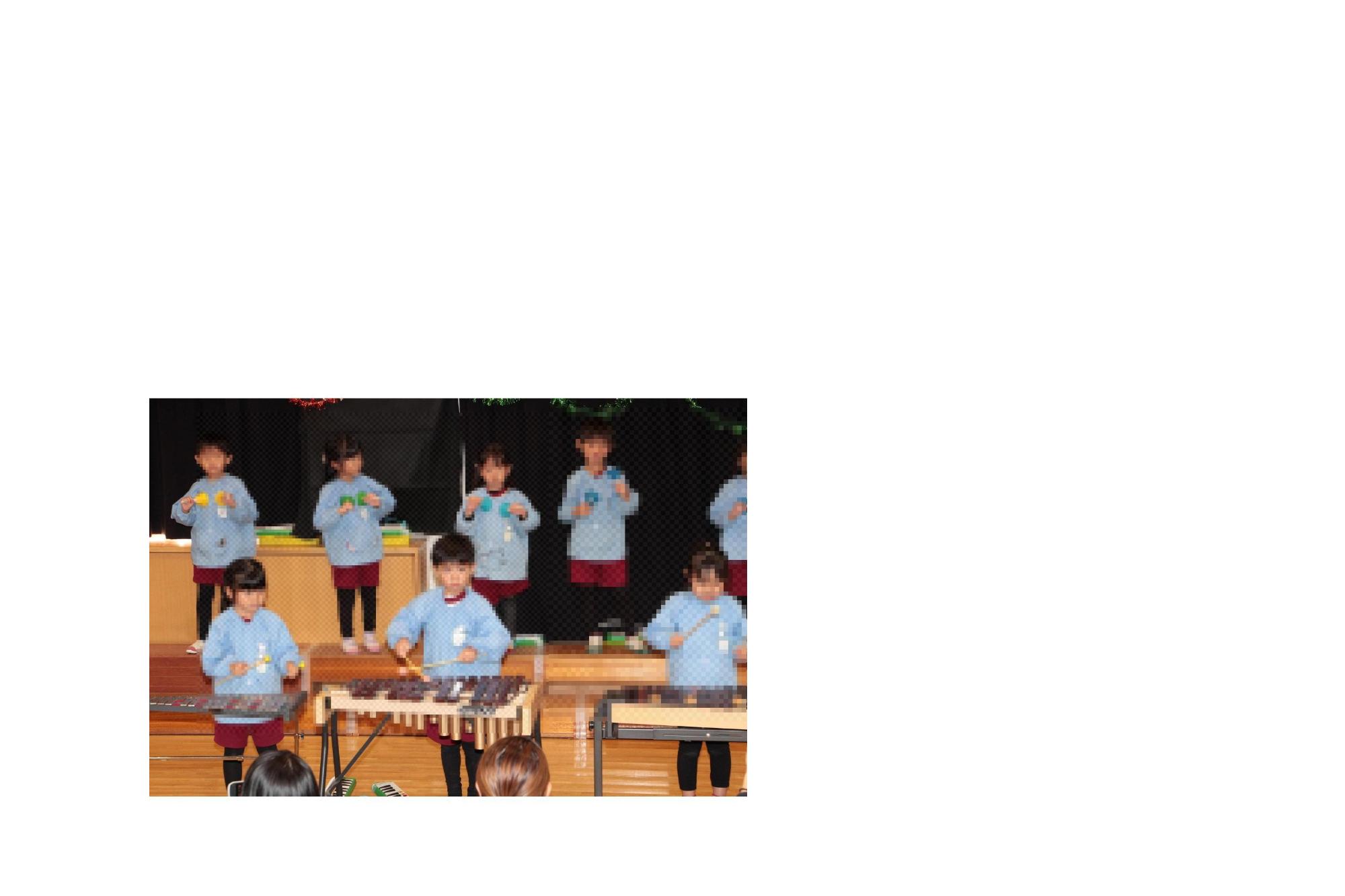 音楽会年長児の発表です