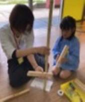 親子竹馬作り