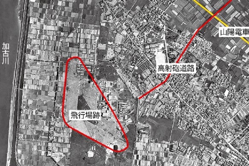 尾上飛行場跡の地図