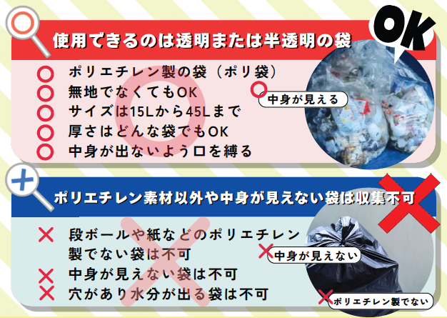 収集できるごみ袋の種類