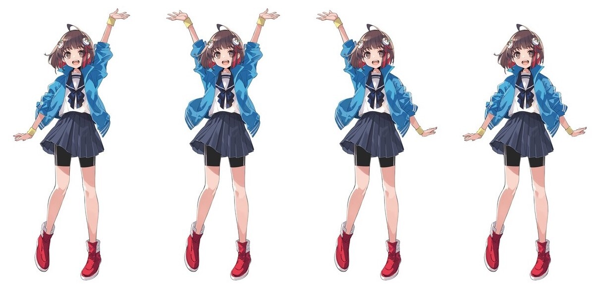 かこのちゃん立ポーズ4種類