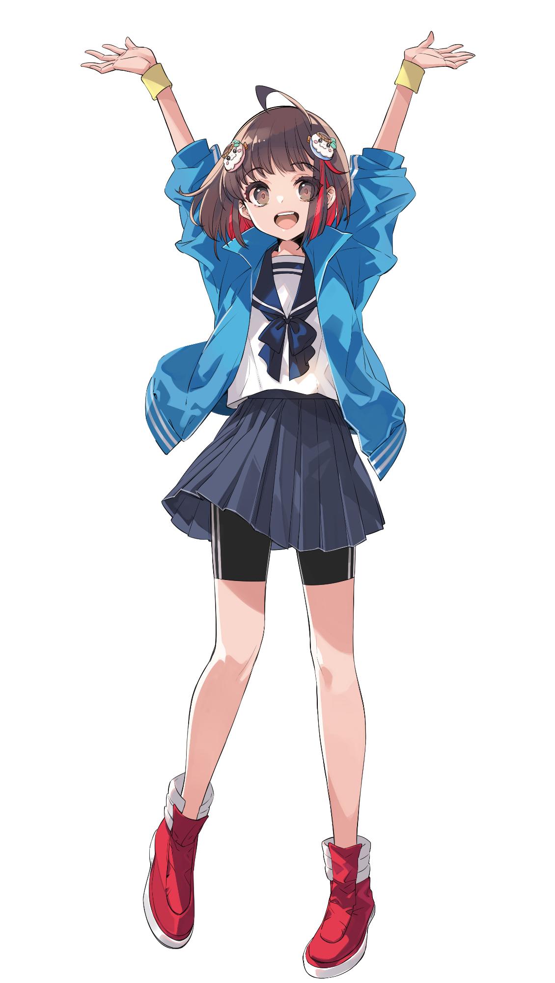 かこのちゃん立ポーズ両手上げイラスト