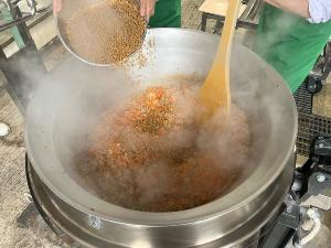 大豆ミート投入