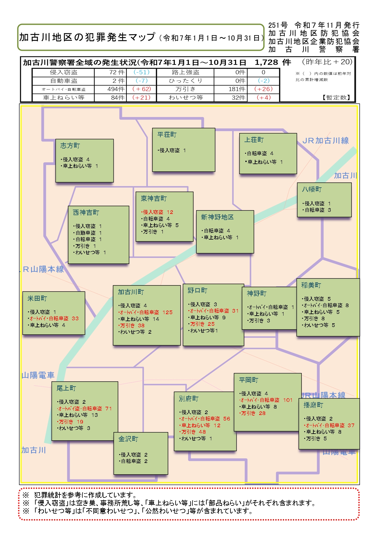 犯罪発生マップ(令和7年10月)