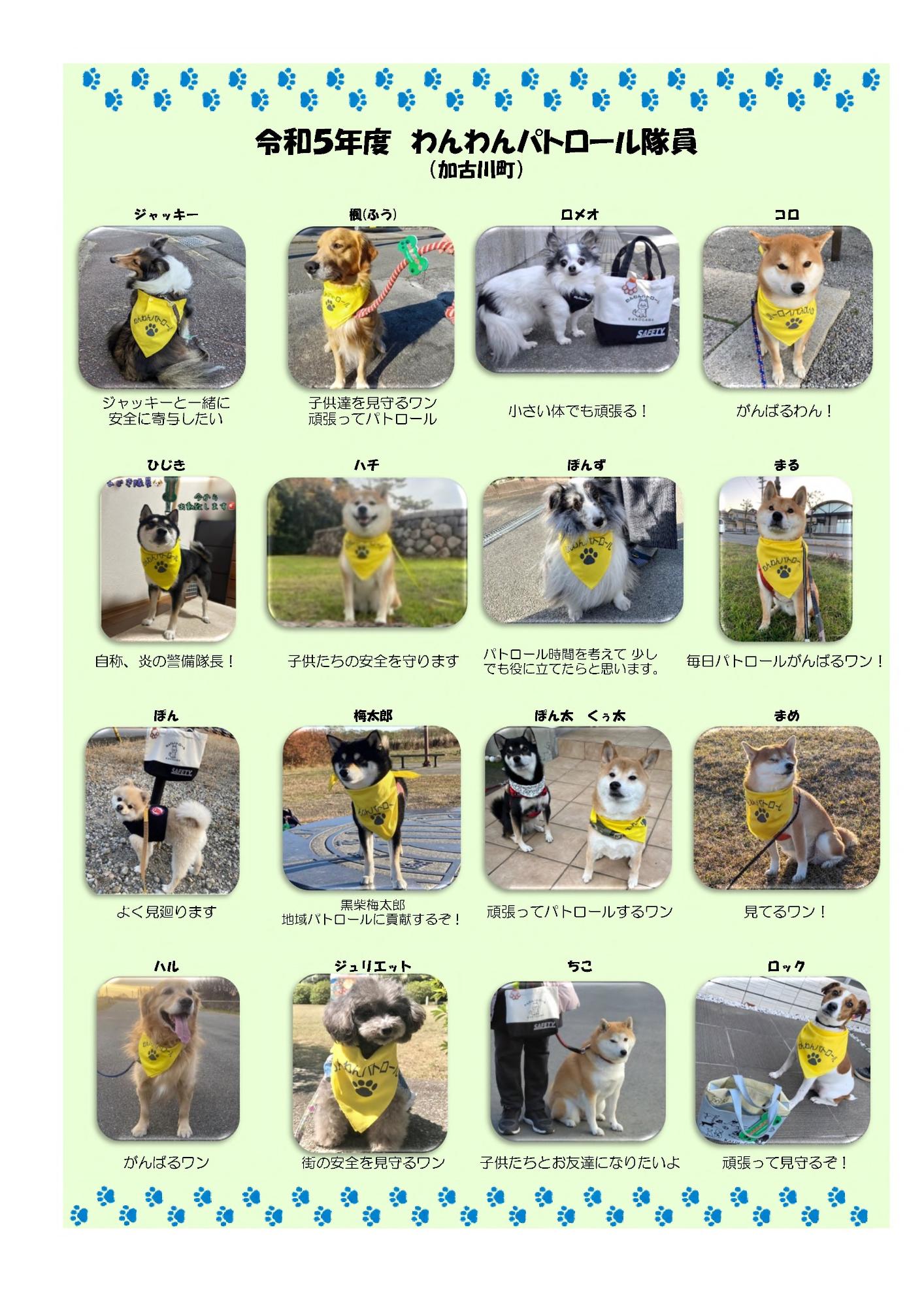 令和5年度わんわんパトロール隊員(加古川町)