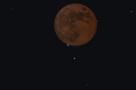 天王星食の潜入(20時30分)