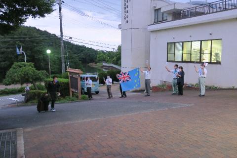 選手の出迎え