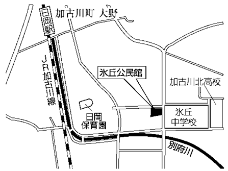 氷丘公民館の位置を示した地図