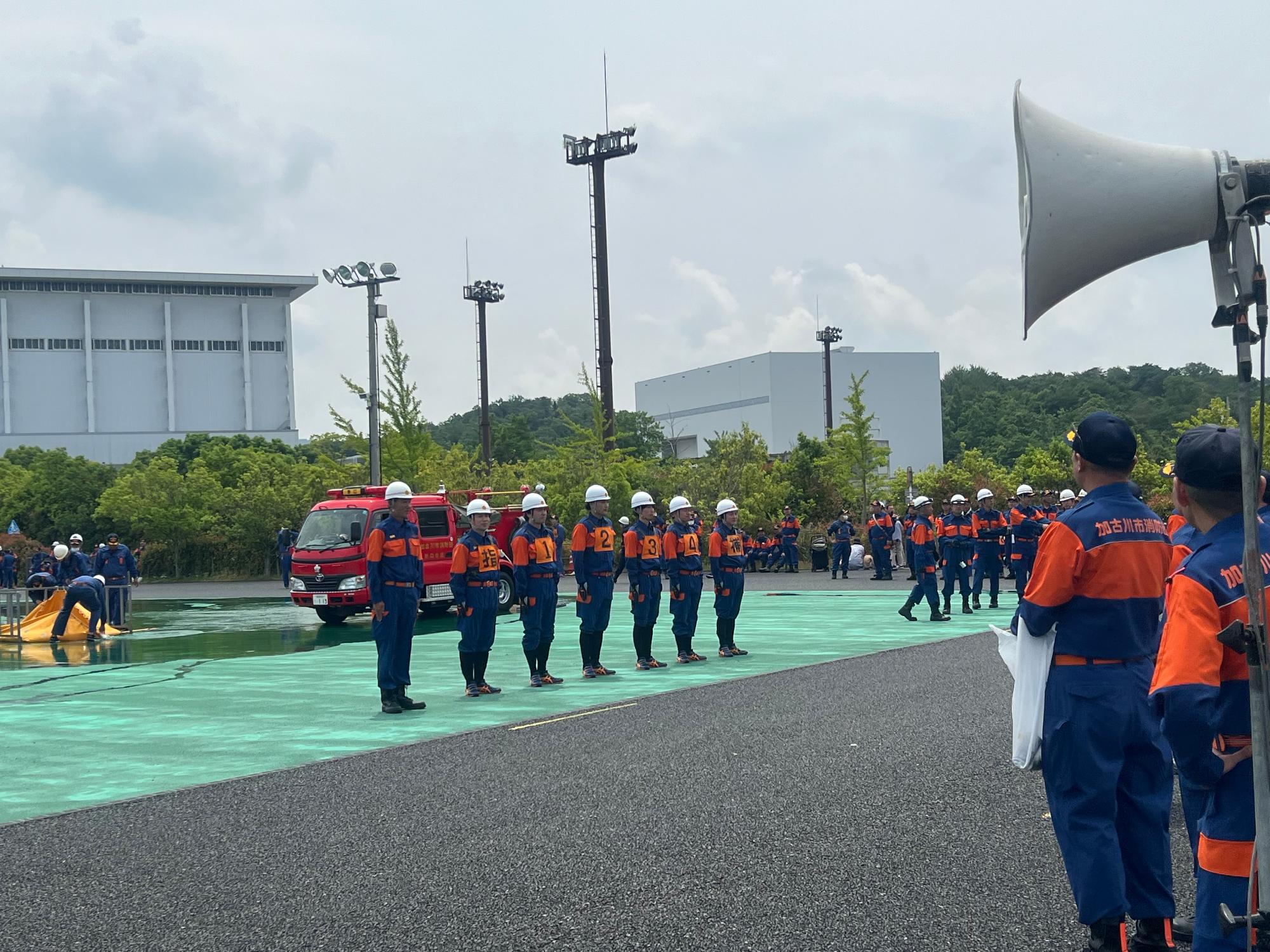 野口分団整列