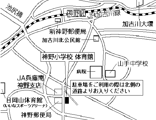 神野小学校体育館(神野町石守1043番地)周辺地図のイラスト