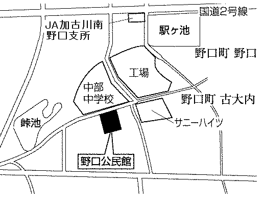 野口公民館( 野口町長砂49-5)周辺地図のイラスト