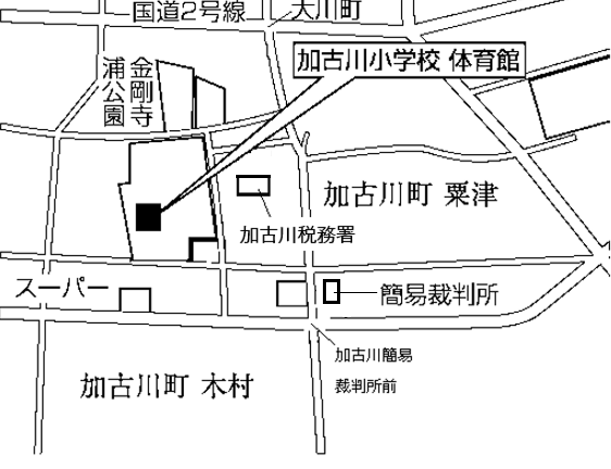加古川小学校体育館(加古川町木村222番地の3)周辺地図のイラスト