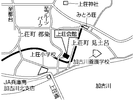 上荘会館(上荘町見土呂287番地)周辺地図のイラスト
