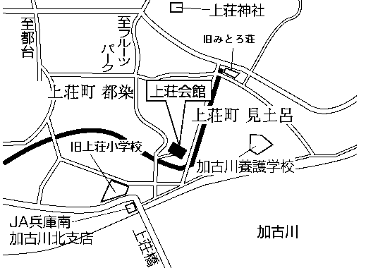 上荘会館(上荘町見土呂287番地)周辺地図のイラスト