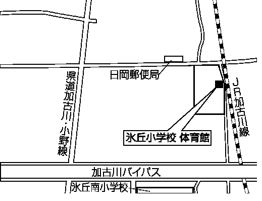 氷丘小学校体育館(加古川町中津886番地の1)周辺地図のイラスト