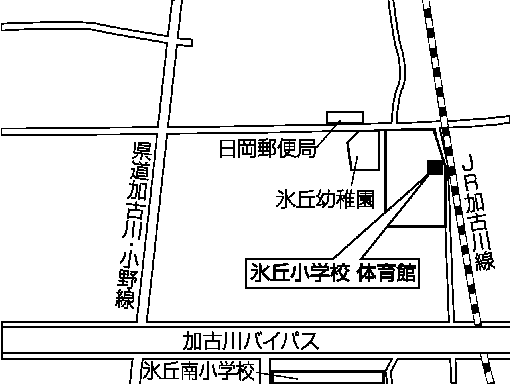 氷丘小学校体育館(加古川町中津886番地の1)周辺地図のイラスト