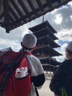 法隆寺・五重の塔を見上げる