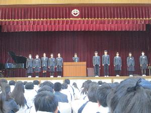 R8生徒会任命式（旧役員）