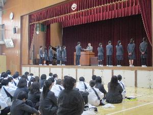 R8生徒会任命式（新役員）