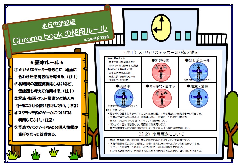 Chromebookの使用ルール（生徒会）