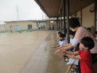雨が降っているよ
