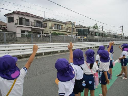 電車が通ったよ