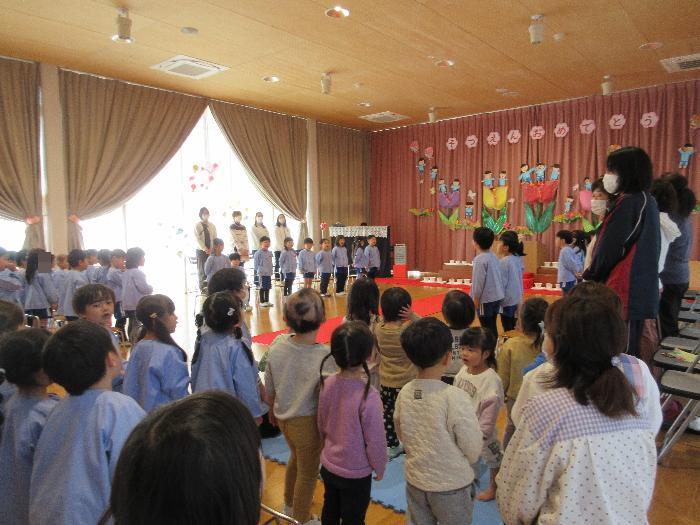 卒園式3日前のこどもだけの卒園式の様子