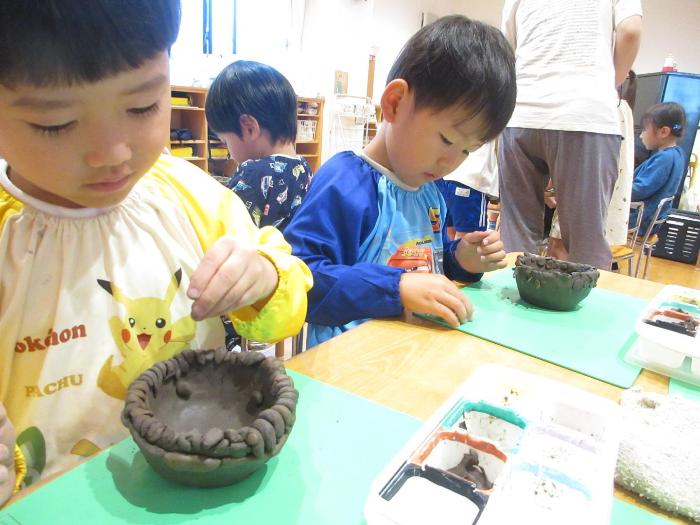 4歳児の陶芸の姿