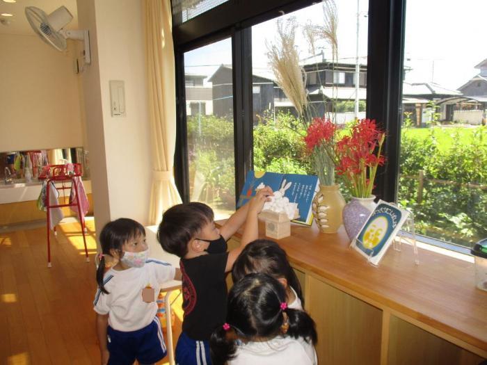 お月見団子をお供えしたよ