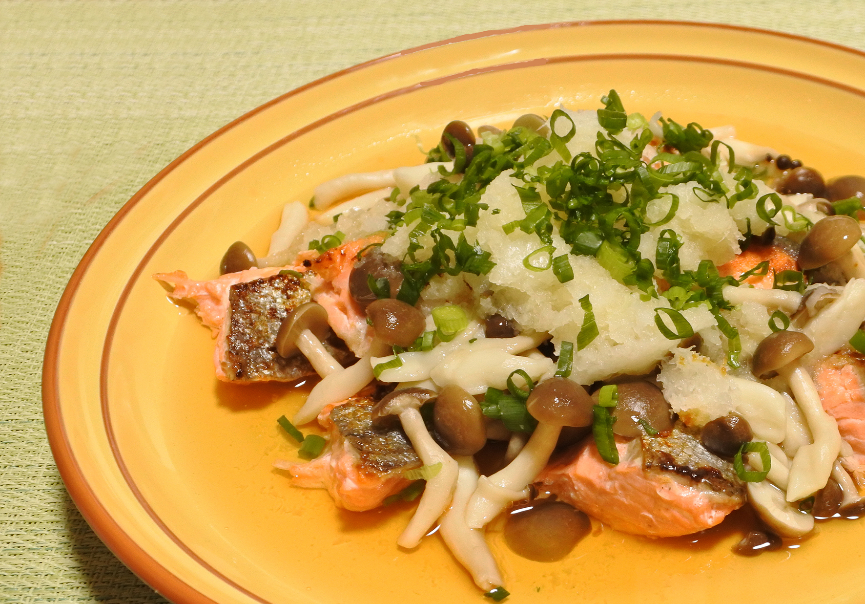 焼き鮭のおろし酢かけ