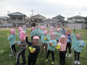 5歳児が頑張って鬼を退治するぞ！と言っている