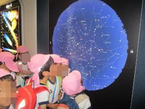 幼児が星座を見ている