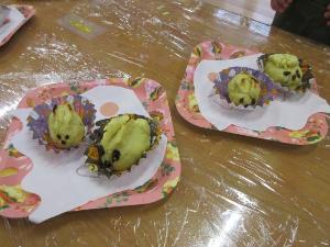 うさぎの形のスイートポテトの写真