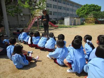 避難訓練をしています