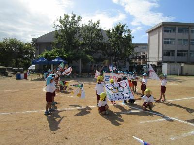 フラッグ演技です